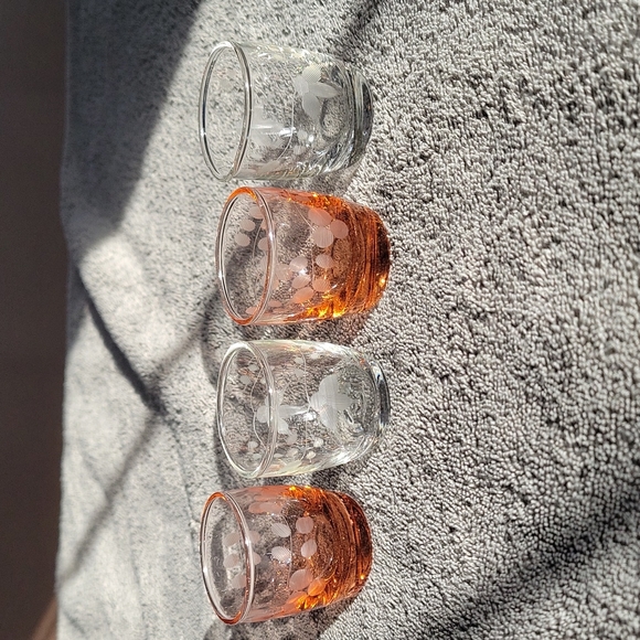 Vintage Set of 4 Etched Shot Glasses!!! - Picture 1 of 8